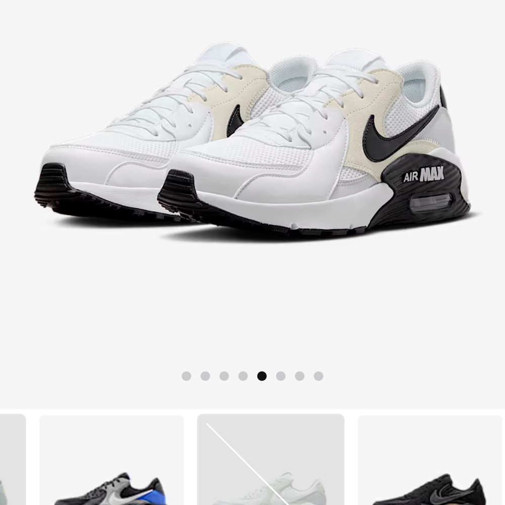 Nike Air Max Excee White and Black Sneakers